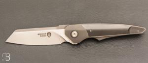    Couteau custom par Bouvier Knives - Bertrand Maxime - Titane / Zirconium et RWL34