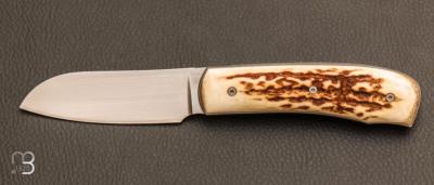 Couteau custom pliant de David Lespect - Bois de cerf et RWL34