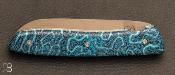 Couteau de poche L08 Corail bleu par l'Atelier Perceval