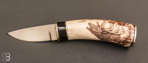    Couteau droit " Cerf " par Charles Roulin