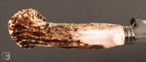 Couteau droit de Frédéric Maschio - Bois d'élan et lame en acier 80CrV2