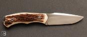 Couteau fixe en bois de cerf et RWL-34 par Joël Grandjean