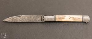 Couteau "  Issoire " custom de Jrme Bellon - Mammouth et damas