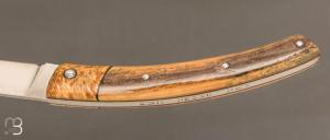 Couteau " le Thiers " par Cognet - Ivoire de mammouth et érable stabilisé