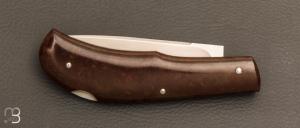 Couteau " lock back  " custom par Honoré Vilain - Rag Micarta et lame en RWL34