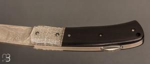    Couteau " lock-back " custom par David Breniere - ébène et damas