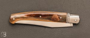  Couteau  " pièce unique " custom de Jérôme Bellon - Ivoire de mammouth et RWL34