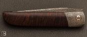 Couteau pliant liner-lock Gidgee et damas mosaïque par Thierry Chevron