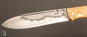   Couteau  " slipjoint " par Thomas LECAS - Laiton et lame en C130