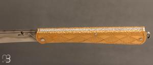   Couteau  " slipjoint " par Thomas LECAS - Laiton et lame en C130