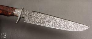    Couteau droit de collection  par Anthony Brochier - Bois de fer d'Arizona et damas mosaïque