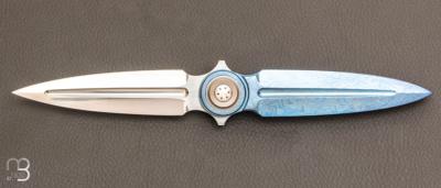  Dague pliante custom " Axis Symmetry " de Jean Baptiste Leveque - Mokuti et RWL-34