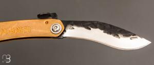   Couteau Higonokami Kukri - Manche laiton - Lame martelée