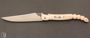    Couteau  "  Laguiole 15 CM Queue de Scorpion " de Jérôme Lamic - ivoire de mammouth