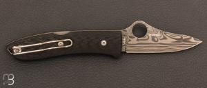 Couteau "  SPYDERCO SPYOPERA  " Damascus Edition limitée Sprint Run 2022 - C255CFPD