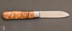  Couteau  "  Sheffield  " Loupe de chêne et 14c28N par Laurent Gaillard