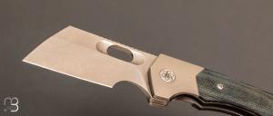  Couteau  "  Thick Boy Wharncleaver " Titane / Micarta et S35VN par EMPEDC - First Production