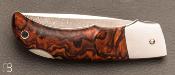 Couteau " Chantou " ironwood et damas de Manfred Sachse par Charly Bennica