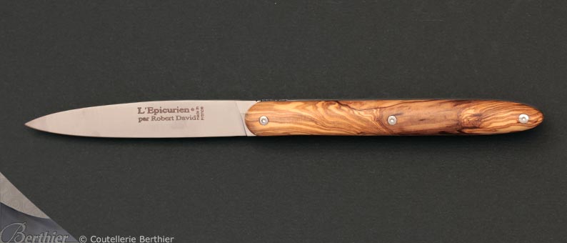 Couteau de poche l'Épicurien Liner 12cm olivier