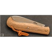 Couteau pliant modèle "Ercan" chêne de 300 ans par Gaétan Cesteleyn