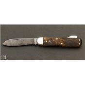 Couteau Böker Sollingen - Hunters Knife Mono Damascus Curly Birch Braun