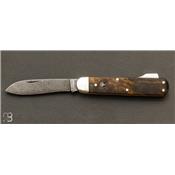 Couteau Böker Sollingen - Hunters Knife Mono Damascus Curly Birch Braun