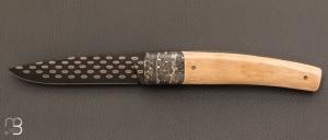 Couteau " Avak 4 " custom de Philippe Ricard - Damas grain de Riz
