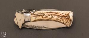   Couteau  "  Chasse à palanquille " de Martin Mougeot Bohers - Bois de cerf et XC75