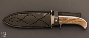   Couteau  "  Intégral Sub-Hilt 01 " fixe par Charly BENNICA - Os de girafe et ATS-34