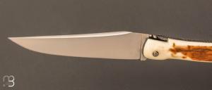  Couteau  " Laguiole 13 CM " de Jérôme Lamic - ivoire de mammouth et 14C28N
