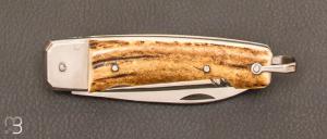 Couteau " Manufrance véritable " en bois de cerf 2 pièces