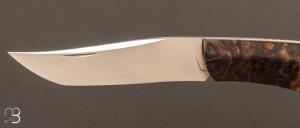   Couteau  "  Marcos " pliant artisanal de Cyril Kalisz - Loupe d'amboine et RWL-34