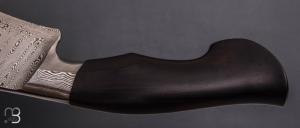 " Integral Chopper " custom knife par Oliver Goldschmidt - African blackwood et damas