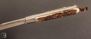 "Barlow Classic " slipjoint custom de Jean Baptiste Leveque - Bois de cerf et XC100