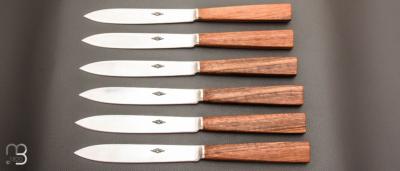  Coffret de 6 couteaux de table gamme ASTRAL par l'Atelier Blumi - Noyer
