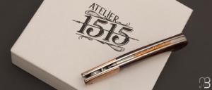    Couteau " 1515 " de poche par Manu Laplace - Bois de fer/Mokume et Damasteel