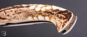    Couteau 1515 de poche collection " Primitive " par Manu Laplace - Bois de cerf des Ardennes et lame XC75