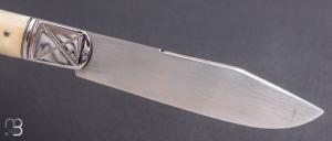   Couteau " Alpin Italien " artisanal de Guillaume Antoniucci - Ivoire de phacochère