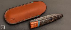  Couteau " Artémis Grand Mamba " par Pascale Sabaté - Lame damas d'Anthony Brochier