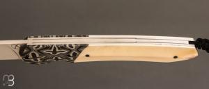    Couteau " Balrog L Slim " par Florian Keller - Ivoire de phacochère et RWL34