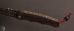 Couteau " Barracuda "  custom par Philippe Ricard - Fatcarbon et lame damas
