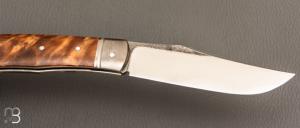    Couteau  " Big Trapper " par Laurent Gaillard - Fourche de peuplier stabilisée et 90McV8