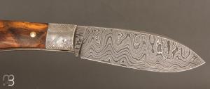   Couteau  " Bombé " custom de Jérôme Bellon - Pistachier et damas