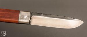  Couteau " Le Bugiste " prunier par Frédéric Maschio - Lame guillochée