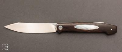  Couteau " Burpee XL" lock back custom par Frédéric Collin - Grenadille et lame en RWL34