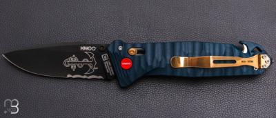 Couteau pliant C.A.C. " MN400 Tradition " Marine Nationale - PA6 FV bleu profond