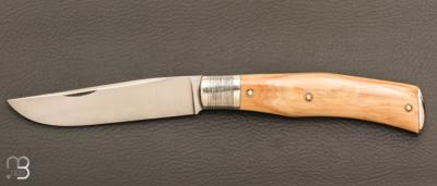   Couteau " Chasse"  custom par Mathieu Herrero - Ivoire de mammouth et lame XC100