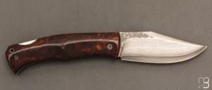  Couteau "Cim Very Bad" custom lock-back par Raphaël Durand - Bois de fer et lame Suminagashi