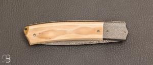  Couteau  " Classico " de collection ivoire de mammouth et damas de Philippe Ricard