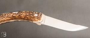 Couteau de chasse " Cornillon 12CM " Bois de cerf par J. Mongin